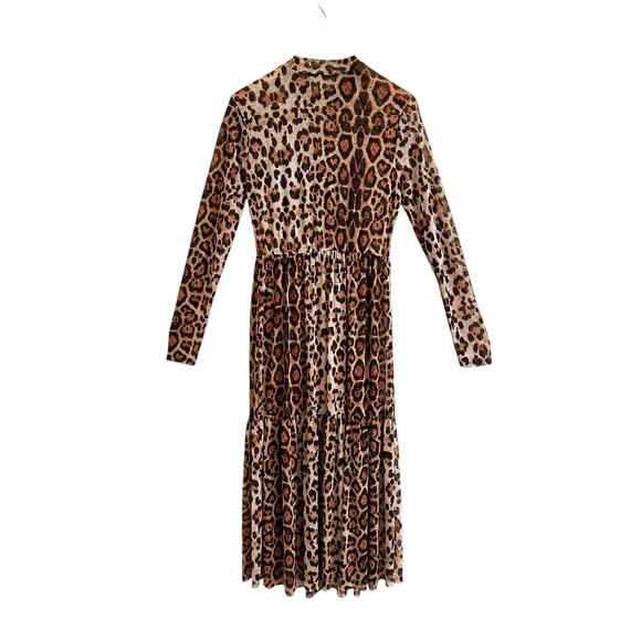 Dressed in LaLa More You Mesh Maxi Dress in Macro Leopard Sz Small NO SLIP - Picture 3 of 5